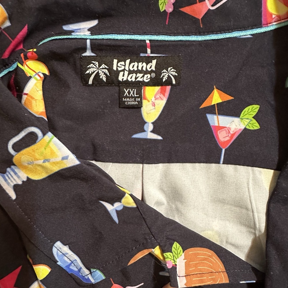Island Haze Men's XXL Hawaiian Shirt Cocktail Hour Aloha Tropical - Picture 4 of 6